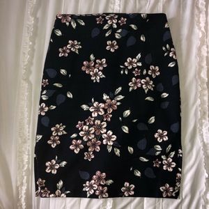 Loft Floral Textured Pencil Skirt